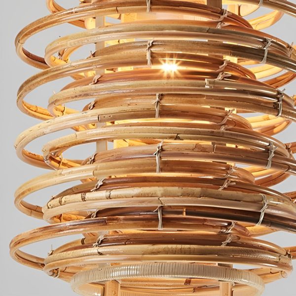 16'' Round Bamboo Pendant Light Farmhouse Pendant Light Living Room Lighting - Image 5
