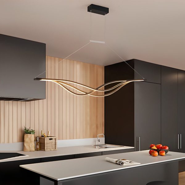 Long Waves Lines Stepless Dimming with Remote Nordic Chandelier Light - Image 5