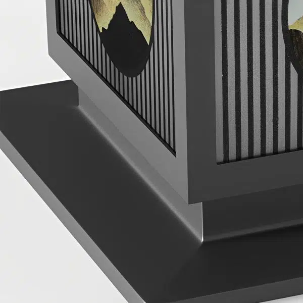 Square Retro Mountain Scenery LED Waterproof Solar Post Caps Lights - Image 8