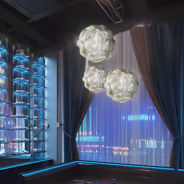 Irregular Ball 3D Stainless Steel Postmodern Chandelier Pendant Lights - Image 3