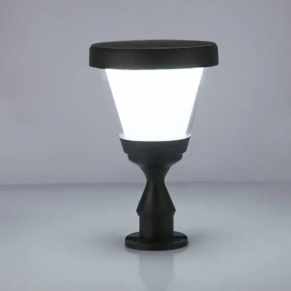 Waterproof LED Black Modern Solar Fence Post Cap Light Pillar Lights - Image 9