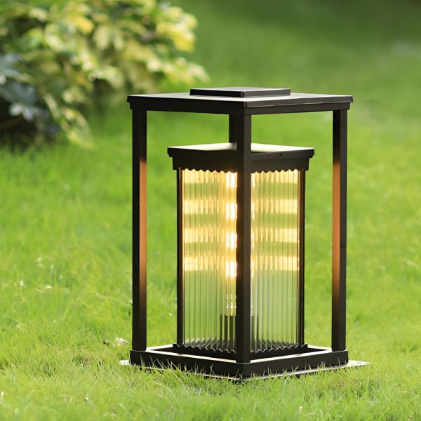 Square Waterproof Intelligent Light Control Black Solar Lawn Lights - Image 4