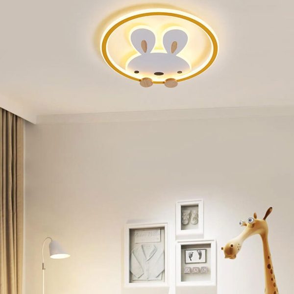 Childlike Modern Simple Cartoon Rabbit Design LED Flush Mount Light - Image 21
