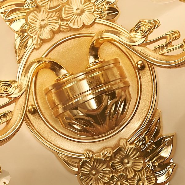 2 Lights Flowers Crystal Glass Three Step Dimming European-Style Wall Lamp - Image 3