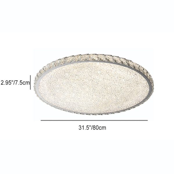 Modern Luxury Stainless Steel Crystal Round Square Rectangular LED Flush Mount Ceiling Light For Living Room - Image 7