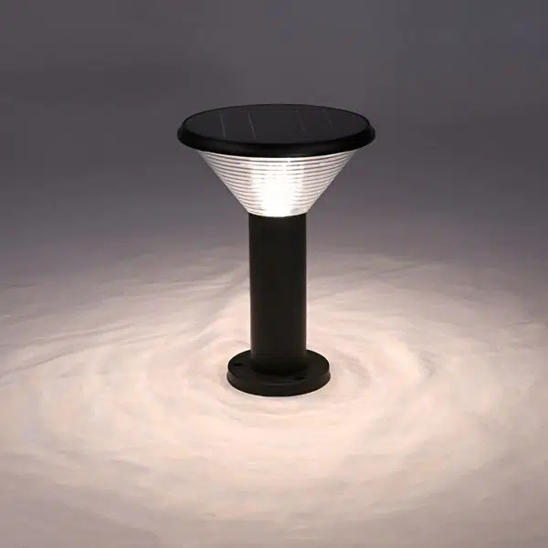 Round Light Control Induction Black Modern Outdoor Solar Pathway Lights - Image 9