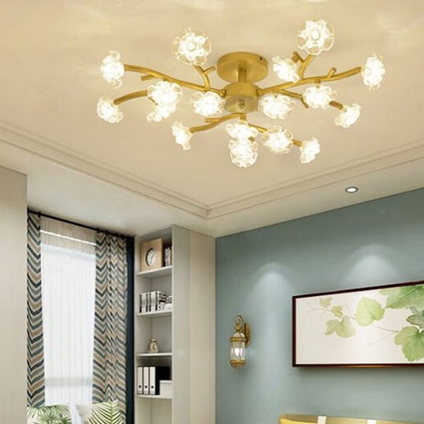 Nordic Creative Plum Blossom Tree Branch LED Semi-Flush Mount Ceiling Light - Image 23