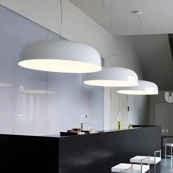 Smithfield Pendant Light: Modern Aluminum Hanging Fixture in Black/White - Image 3