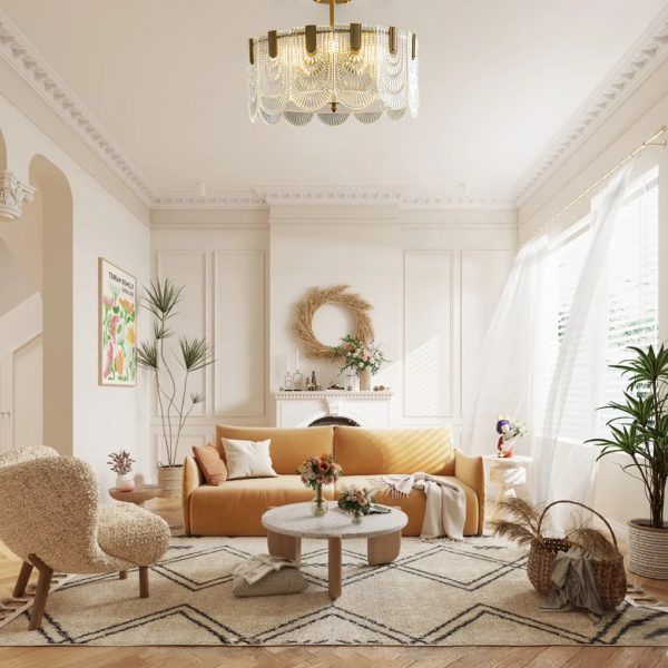 Round French Court Style Glass Three Step Dimming Modern Chandeliers - Image 2