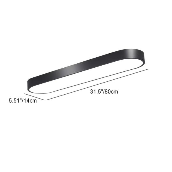 Modern Minimalist Elliptical Strip Iron Acrylic LED Flush Mount Ceiling Light For Hallway - Image 10