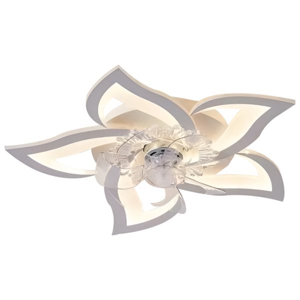 Creative Flower Shaped Three Step Dimming LED Nordic Ceiling Fan Lights - Image 13