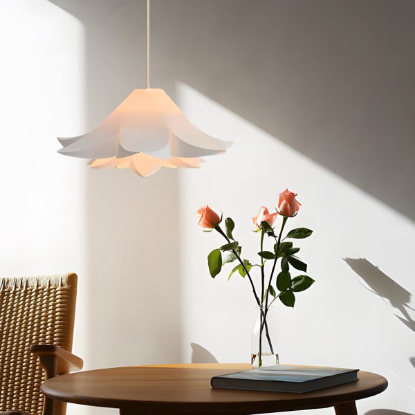 Creative White Petals Flower 3 Step Dimming Simple Nordic Chandeliers - Image 3