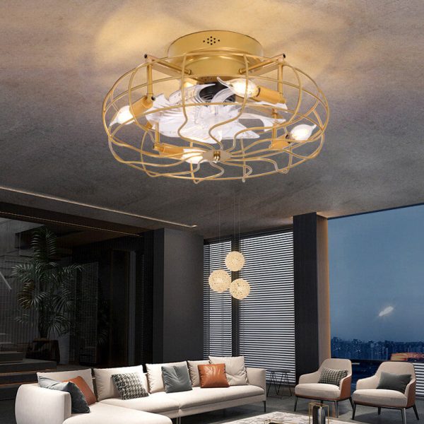 Industrial Retro Tungsten Light Bulb 4-Light Flush Mount Ceiling Fan Light - Image 8