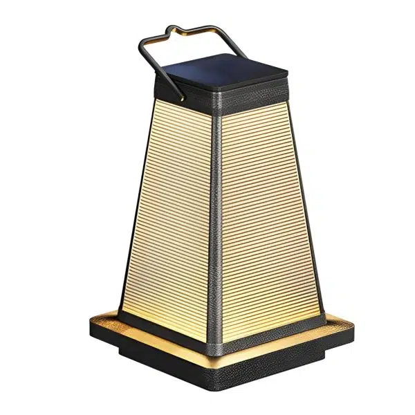 Square Waterproof LED Black Modern Portable Solar Outdoor Lanterns - Image 9