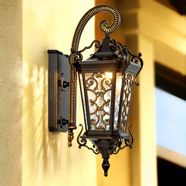 Retro Pattern Outdoor Waterproof European Style Wall Lamp Exterior Lights - Image 3