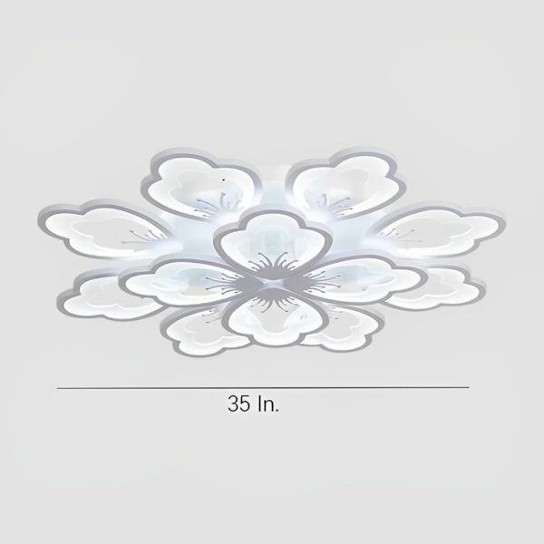 Flower Shaped Dimmable LED White Nordic Chandelier Light Flush Mount Lighting - Image 10