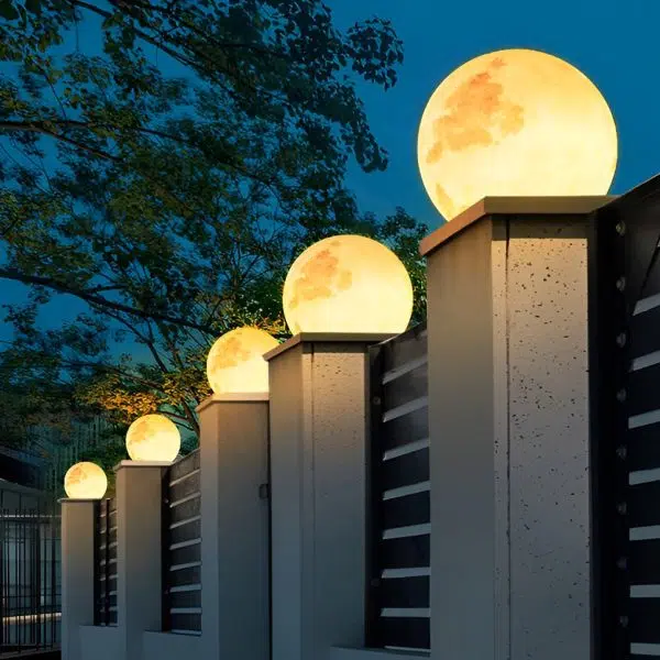 Moon Waterproof LED Modern Solar Post Caps Lights Pillar Light - Image 2