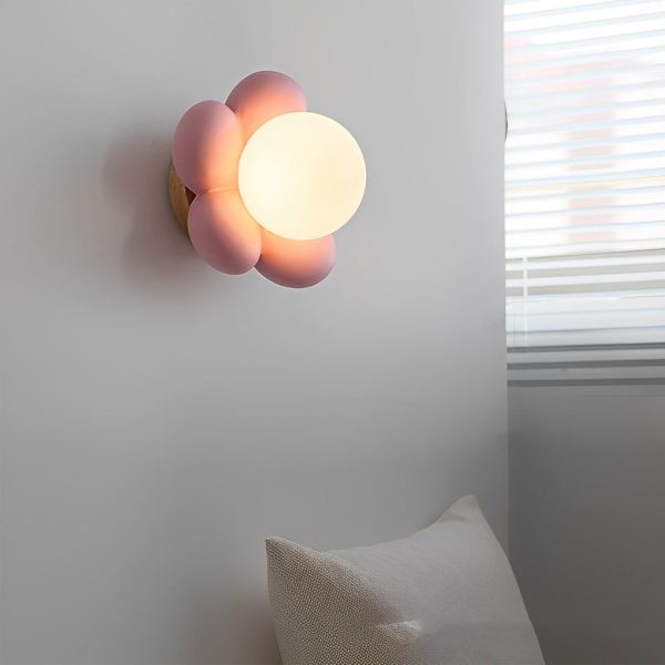 Cute Flower Creative Nordic Wall Lamp Bedroom Wall Sconces Lighting - Image 2