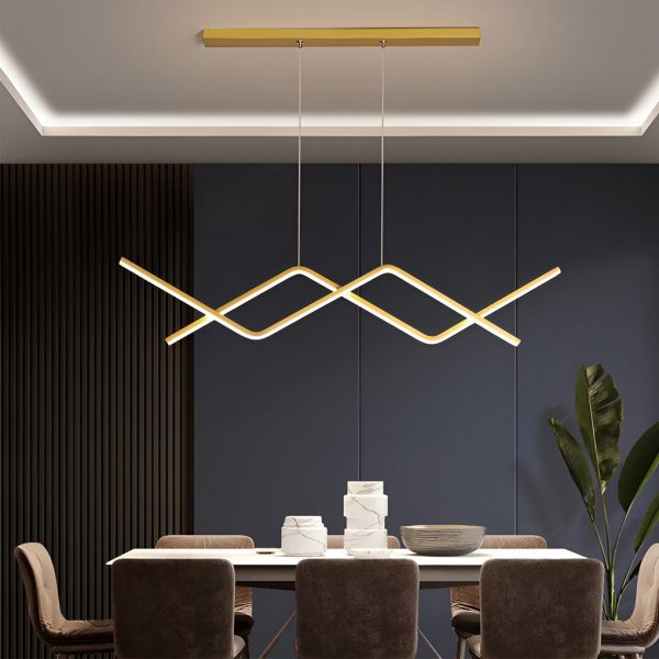 Creative Linear Design LED 3 Step Dimming Modern Chandelier Hanging Lamp - Image 4