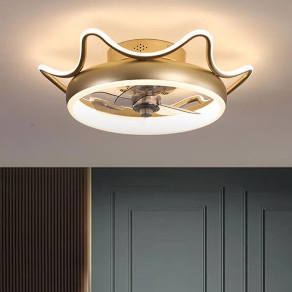 Nordic Light Luxury Round Wrought Iron LED Flush Mount Ceiling Fan Light - Image 28