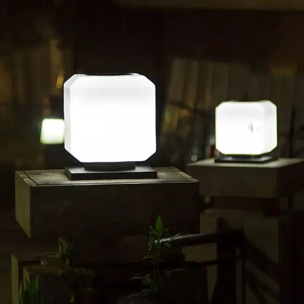 Waterproof Cube Outdoor LED Pier Mount Post Lamp for Garden - Image 2