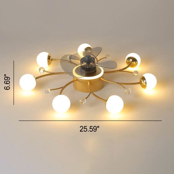 Nordic Light Luxury Creative 5/7-Light LED Flush Mount Fan Light - Image 15
