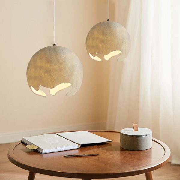 Irregular Ball Creative Ins Creamy White Japanese Style Chandelier Light - Image 3