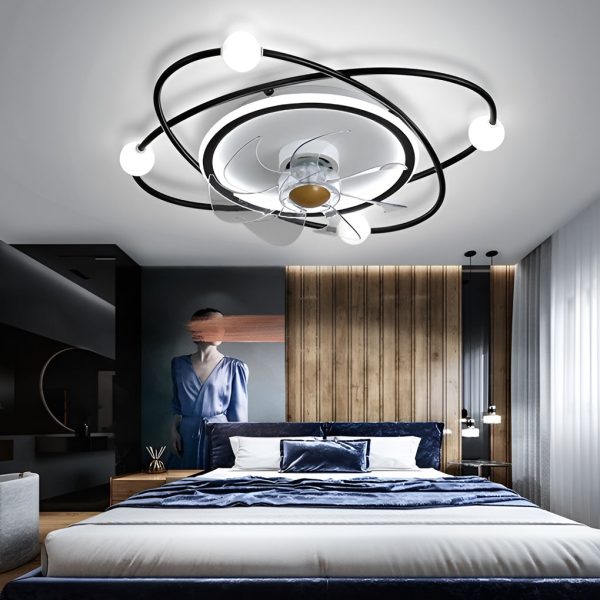 Creative Intelligent Mute Stepless Dimming LED Nordic Ceiling Fan Light - Image 3