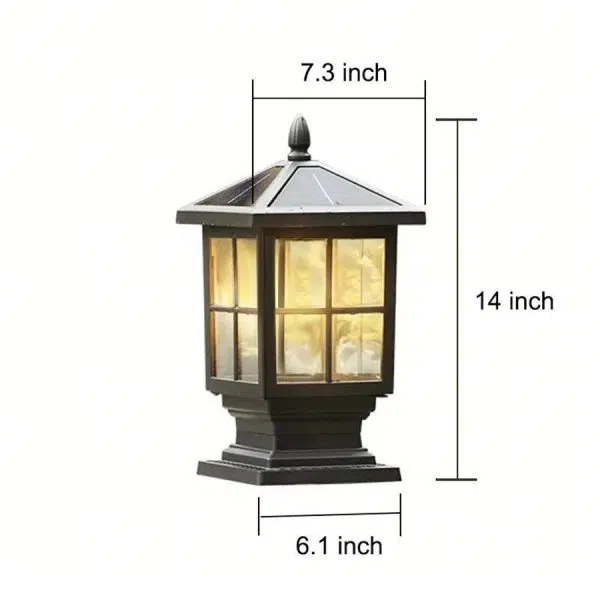 Traditional Square Waterproof LED Black Classic Solar Post Caps Lights - Image 7