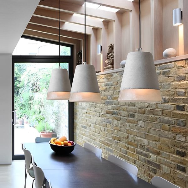 Round Creative Resin Cement Minimalist Industrial Pendant Light Chandelier - Image 6