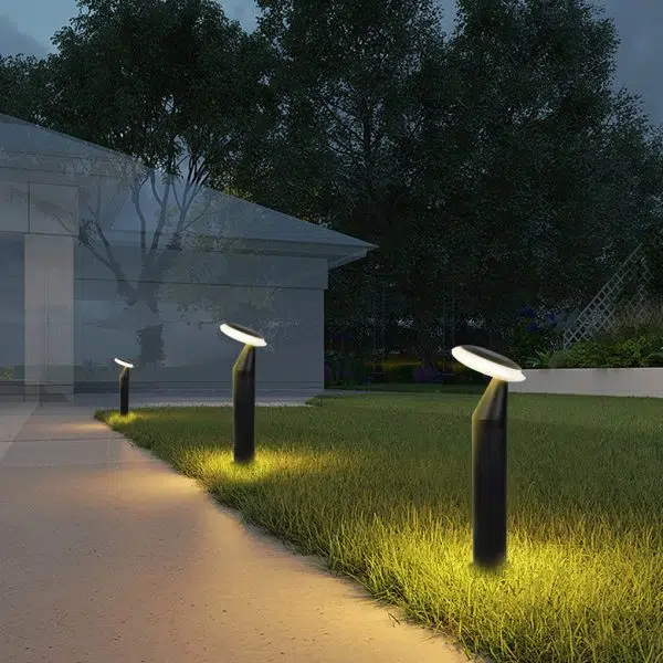 Waterproof Round Mushroom LED Black Modern Pathway Lights Lawn Lamp - Image 4