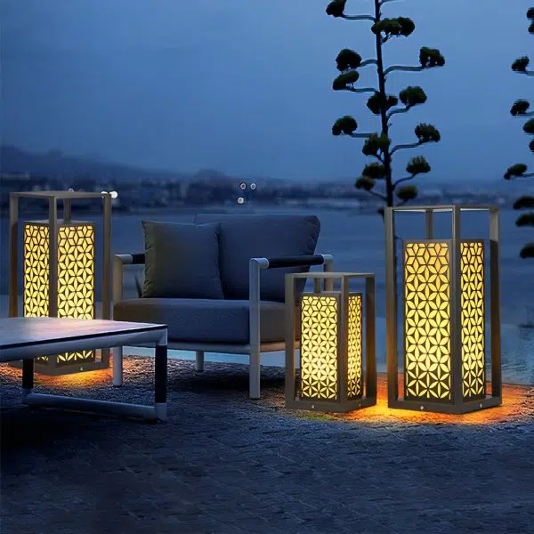 Unique Flower Pattern Waterproof Black Modern LED Lawn Lamp Path Lights - Image 2