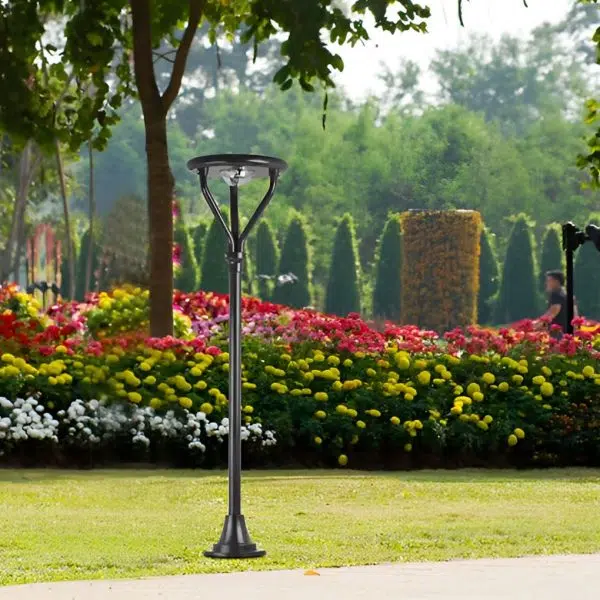 Round LED Waterproof Intelligent Modern Solar Lamp Post Outdoor Light - Image 4