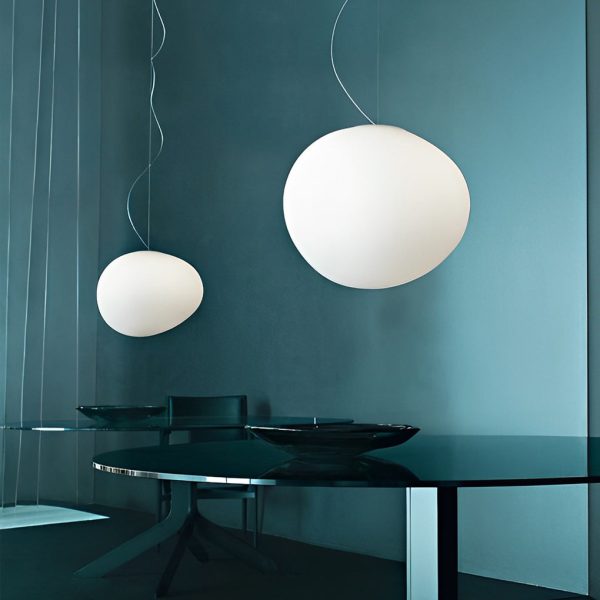 Creative Glass Round Ball LED White Modern Pendant Light Hanging Lamp - Image 2