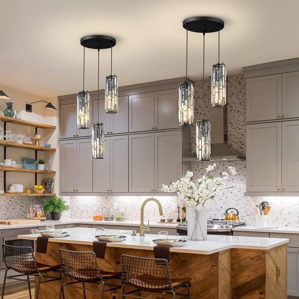 1 Pc Creative Iron Crystal Glass Industrial Style Chandelier Pendant Lights - Image 4