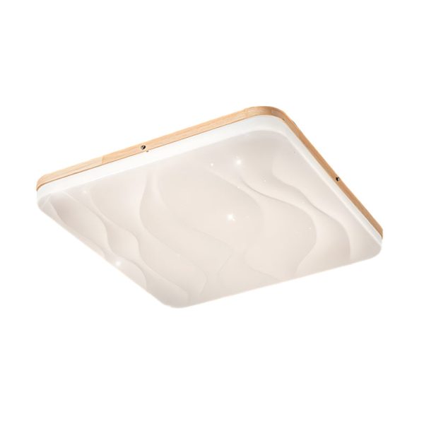 Round Square Wood Three Step Dimming Modern LED Ceiling Lights Fixture - Image 11