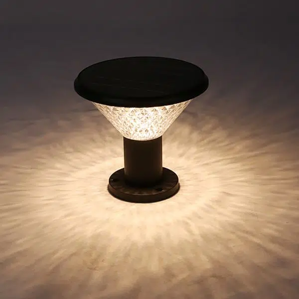 Circular Waterproof Intelligent Light Control Solar Fence Post Lights - Image 9