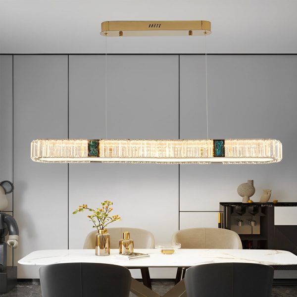 Rectangular Long Strip Stepless Dimming Crystal Dining Room Chandeliers - Image 5