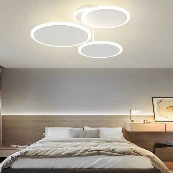 2/3/6 Round Three Step Dimming LED Matte White Nordic Ceiling Lights Fixture - Image 2
