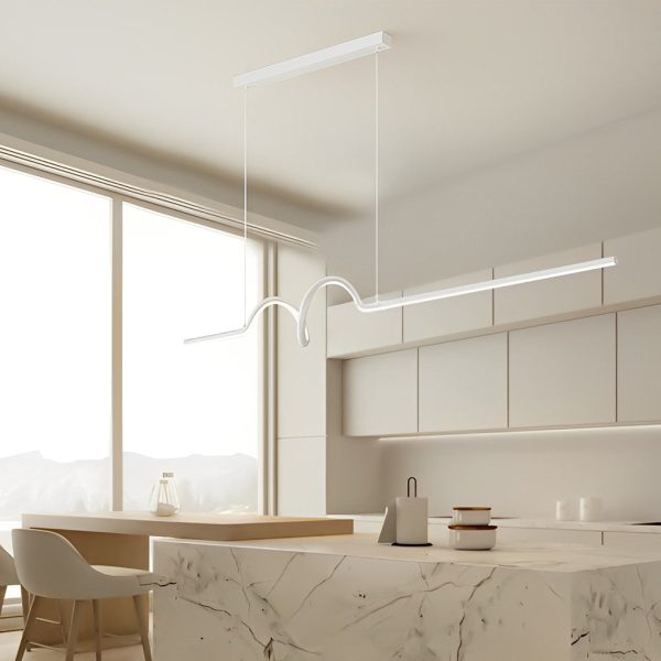 Creative Minimalist Wavy Strip LED Stepless Dimming Nordic Chandelier - Image 9