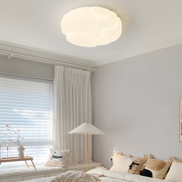 Round Clouds Cracks 3 Step Dimming Milky White Modern Ceiling Lights Fixture - Image 3