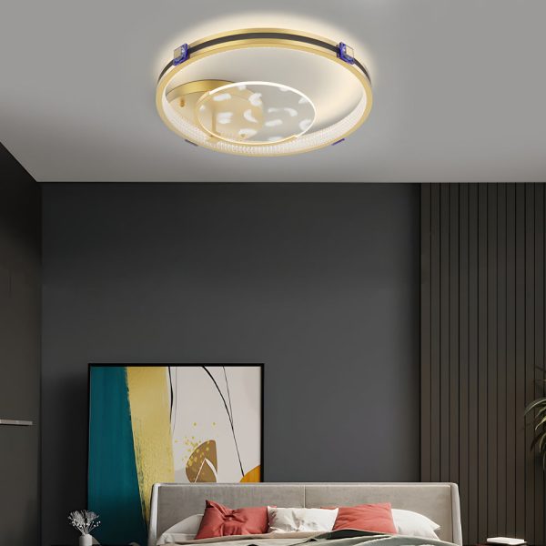 Round Acrylic Feathers Three Step Dimming LED Modern Ceiling Light Fixture - Image 3