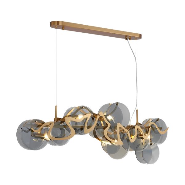 Round Glass Creative Art Iron LED Nordic Chandelier Pendant Lights - Image 11