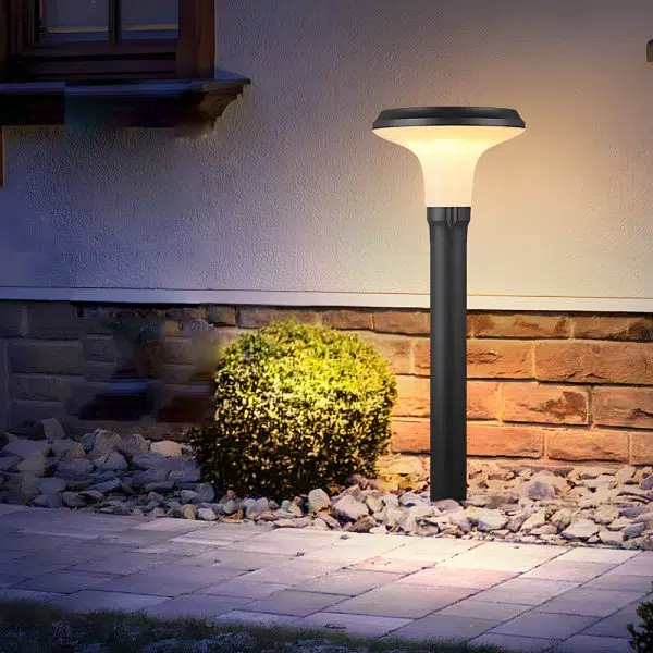 Black Solar Lawn Bollard Light - Image 3