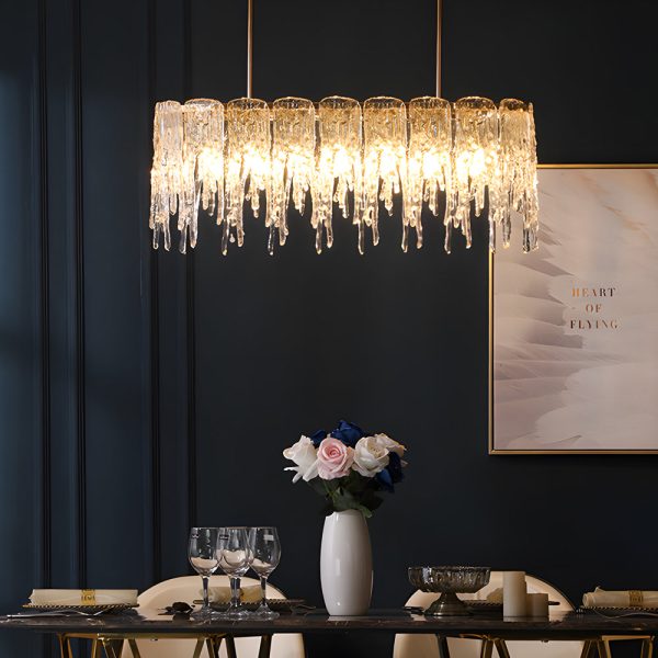 7/10-Light Luxury Glass Decor Icicles Droplet Crystal Chandelier, 3-Step Dimming - Image 4