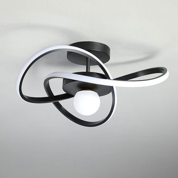 Nordic Modern Simple Streamer Surround Design LED Semi-Flush Mount Light - Image 2