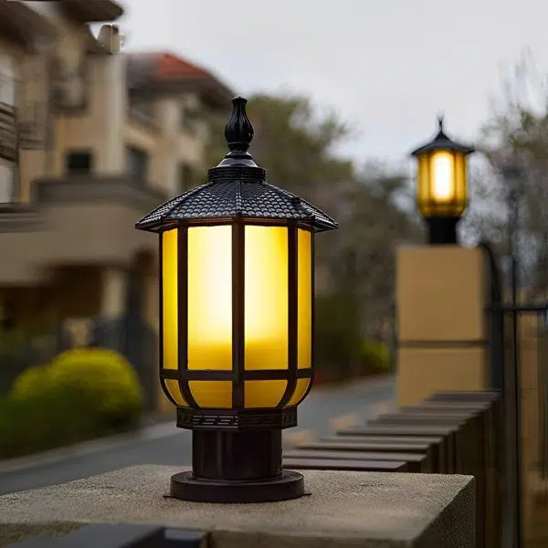 Waterproof IP55 LED 12W 3 Step Dimming Retro Outdoor Fence Post Lights - Image 4