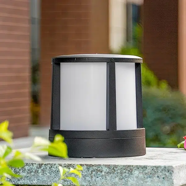 Cylindrical Aluminum LED Waterproof Black Outdoor Fence Post Lights - Image 3