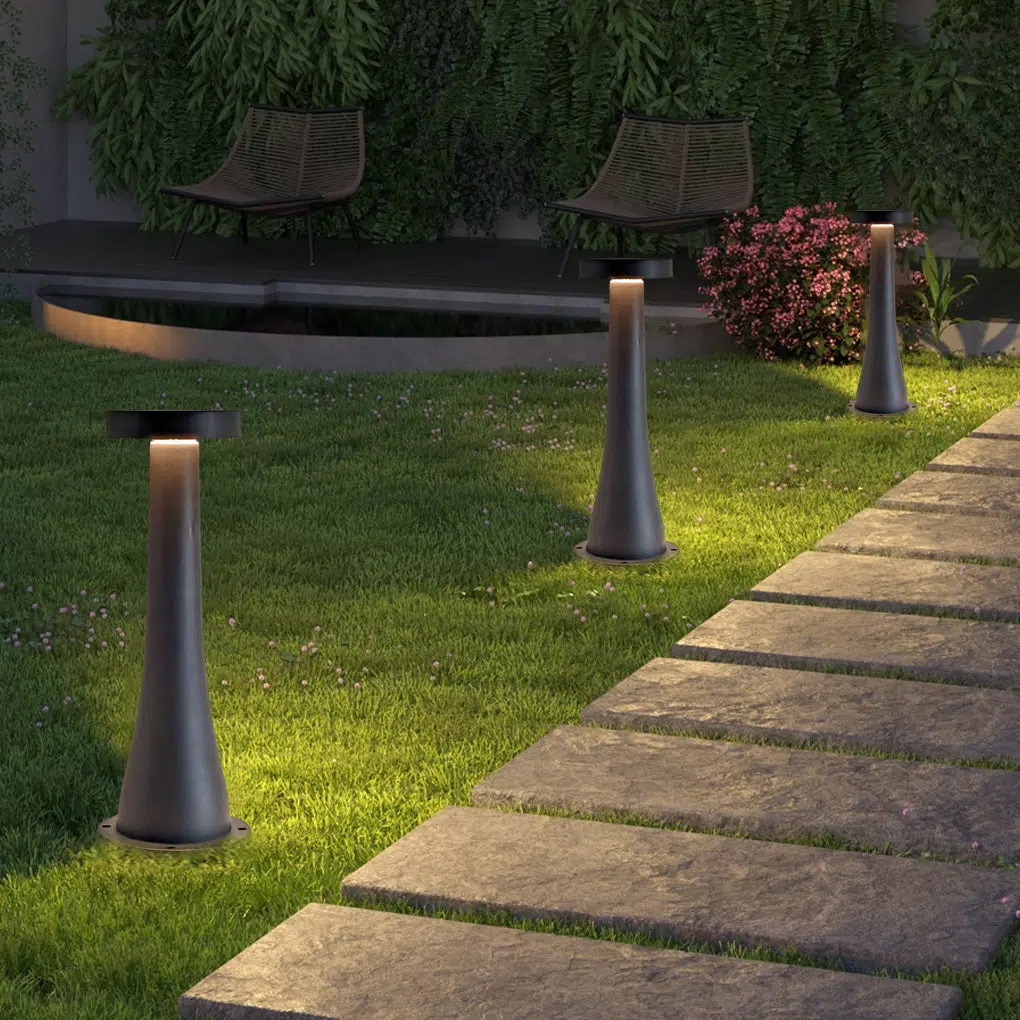 4-c86134de-8f8f-4fbf-a6f1-a6da109769df.jpg Round Mushroom Waterproof Aluminum Black Modern Outdoor Pathway Lights - Image 1