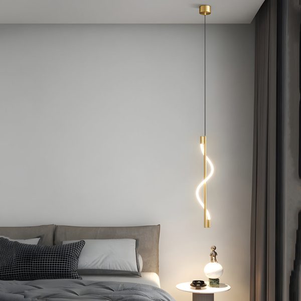 Modern Vertical Spiral Rope LED Pendant Light with Dimmable Feature - Image 3